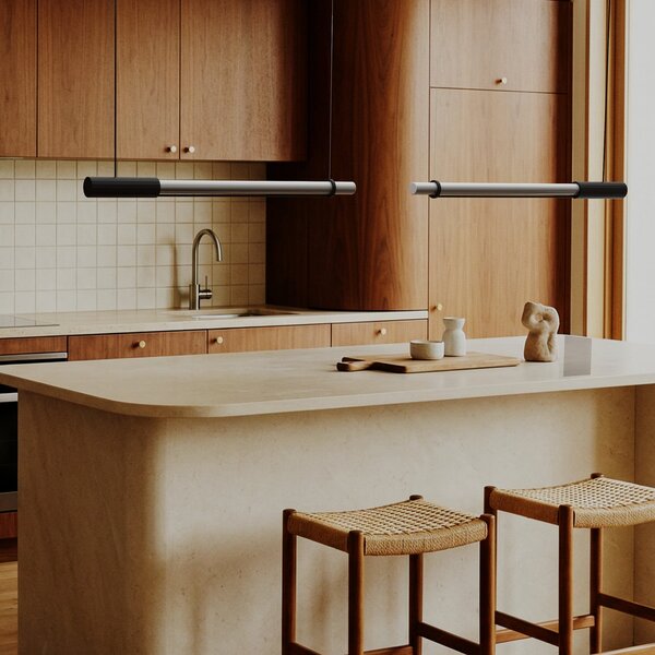 Lampada a sospensione DCW, In Fine, dimmerabile, Grigio, Alluminio, Design