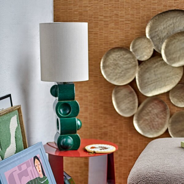 Lampada da tavolo Brady, color crema/verde, altezza 68 cm - Bloomingville Bloomingville, Brady, Verde, Camera da letto, Ceramica, Scandinavo