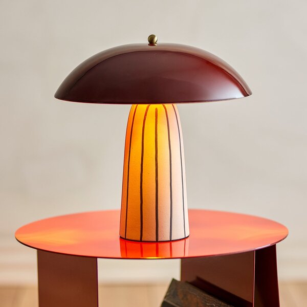 Lampade da tavolo Bloomingville, Arvid, Rosso, Camera da letto, Ceramica, Scandinavo