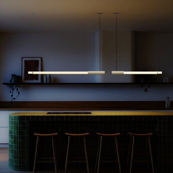 Lampada a sospensione DCW, In Fine, dimmerabile, Bianco, Alluminio, Design