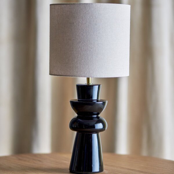 Lampada da tavolo Lio, nera/crema, altezza 53 cm - Bloomingville Bloomingville, Lio, Nero, Camera da letto, Ceramica, Scandinavo