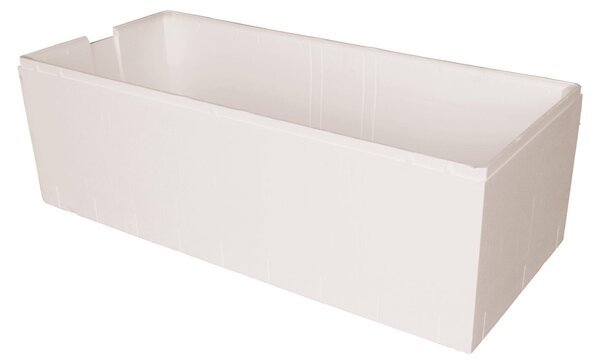 Supporto per vasca da bagno Calmwaters® 170 x 75 cm Modern Square, adatto per vasche da bagno rettangolari 170x75 cm, supporto in polistirolo, isolante acustico e termico, piastrellabile direttamente, supporto per vasca da bagno bianco, 03AX3359