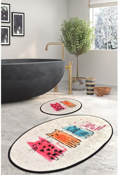 Tappetini da bagno marrone chiaro in set di 2 pezzi 60x100 cm Baby Cats - Foutastic