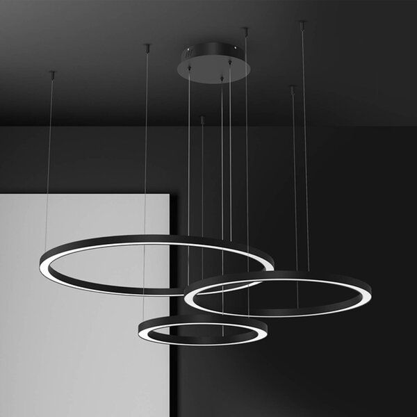 Lampada LED a sospensione Galaxia, plastica, nera, 3 luci, 85 W Galaxia Eko-Light, Nero, Soggiorno / Sala da pranzo, Plastica, Moderno