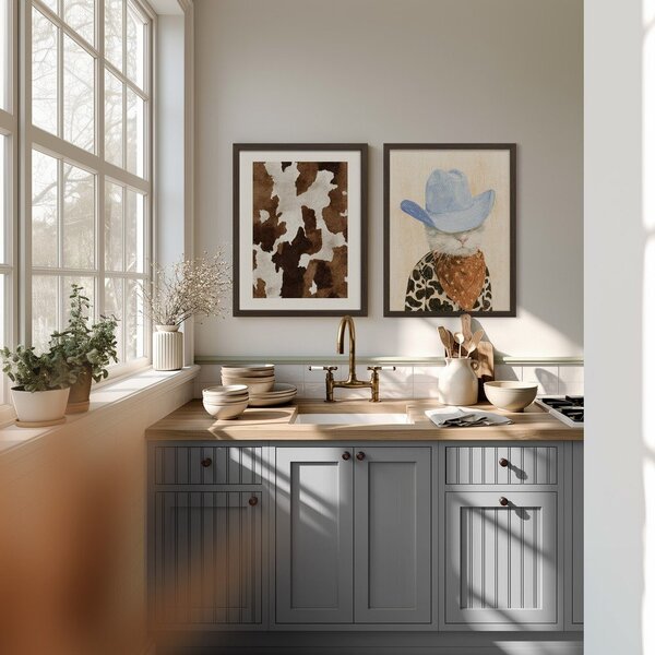 Dipinto stampato con cornice inclusa 30x40 cm Howdy Cat – Styler