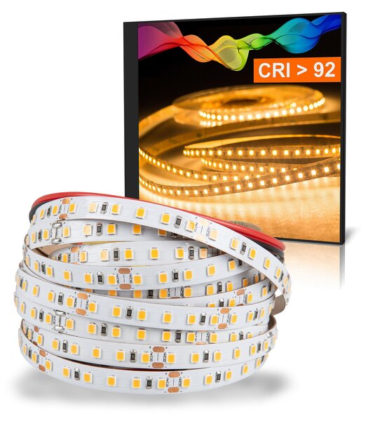 Striscia LED 2835 Bianco caldo (2700K) CRI 92 72W 5 metri 24V IP20