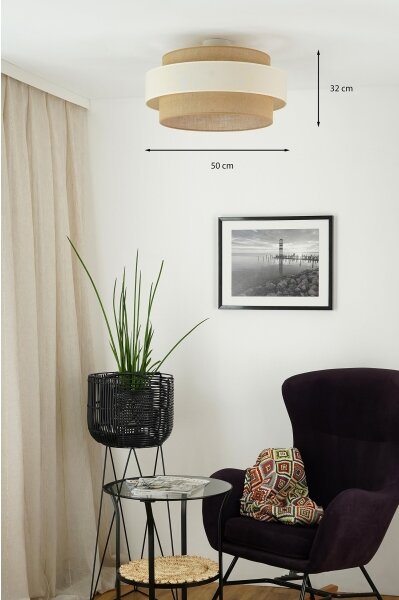 Brilagi - Lampadario a plafone SPACE LIGHT 1xE27/15W/230V diametro 50 cm beige/color crema