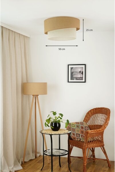 Brilagi - Plafoniera SHINE 1xE27/15W/230V diametro 50 cm beige/color crema