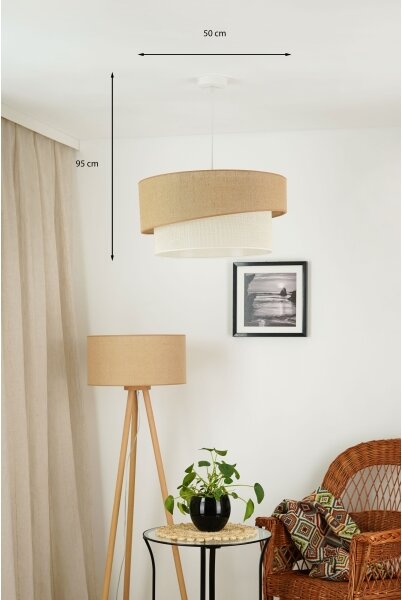 Brilagi - Lampadario a sospensione con filo SHINE 1xE27/15W/230V diametro 50 cm beige/color crema