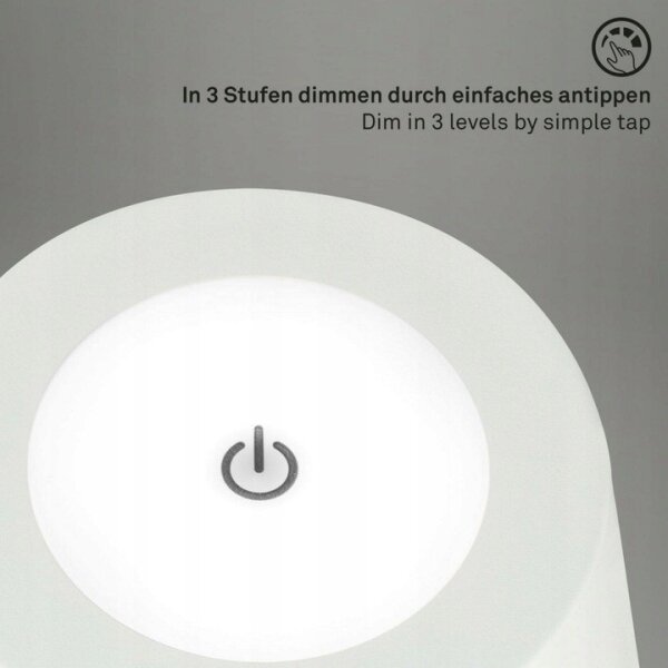 Briloner 1438016 - Lampada da terra touch LED dimmerabile LED/3,5W/5V 3000K 130 cm bianco