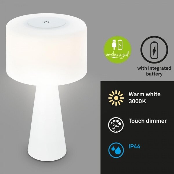 Briloner 7420016 - LED Lampada da tavolo touch ricaricabile e dimmerabile LED/4W/5V 3000K bianco