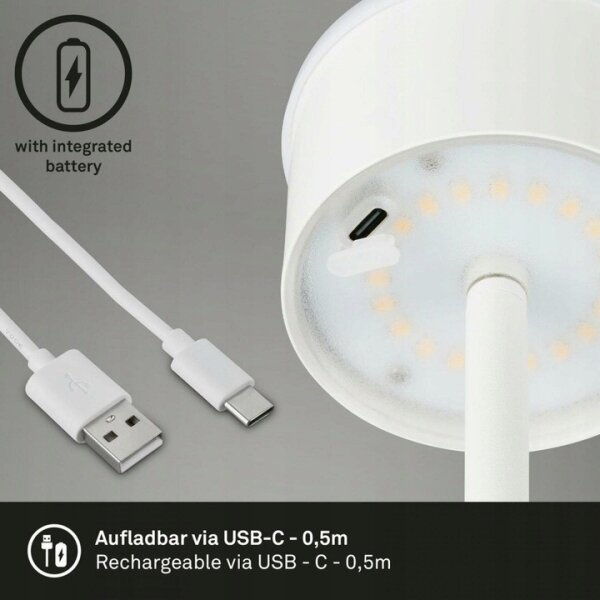 Briloner 1438016 - Lampada da terra touch LED dimmerabile LED/3,5W/5V 3000K 130 cm bianco