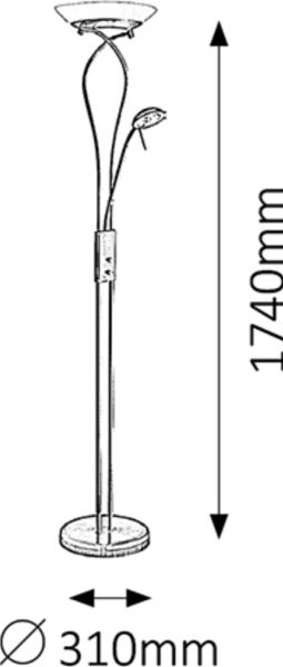 Rabalux 4077 - Lampada da terra dimmerabile GAMMA 1xR7s/230W + 1xG9/40W