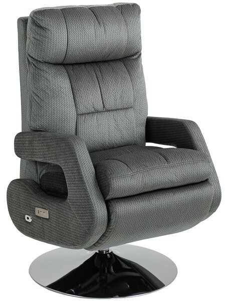 HOMCOM Poltrona relax elettrica girevole con funzione reclinabile, grigio scuro