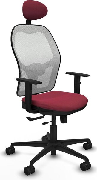 Sedia da ufficio con poggiatesta Jorquera Piqueras y Crespo 1D036N1 Rosso granato