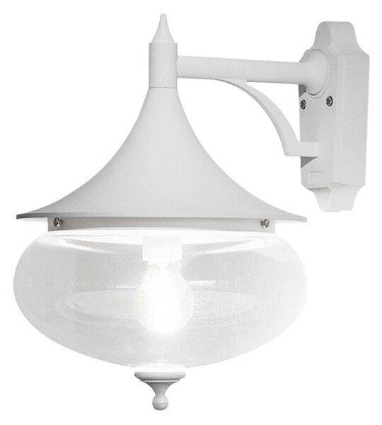Applique Konstsmide Libra in alluminio laccato bianco con vetro trasparente