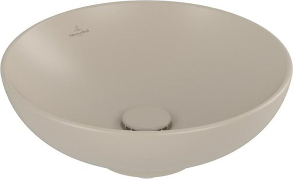 Villeroy & Boch Loop&Friends - Lavabo da appoggio, diametro 420 mm, senza sfioratore, CeramicPlus, Almond 4A4601AM