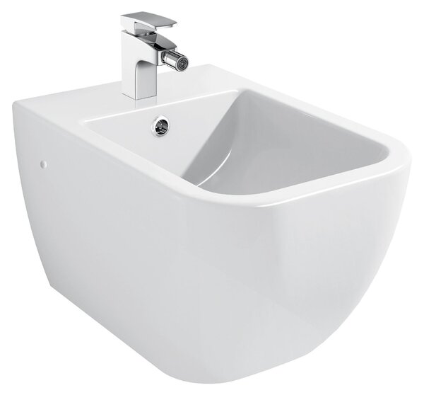 Bidet sospeso a parete modello BH101 - Vetroceramica per bagno - Bianco - compatibile con vaso WC modello CH101
