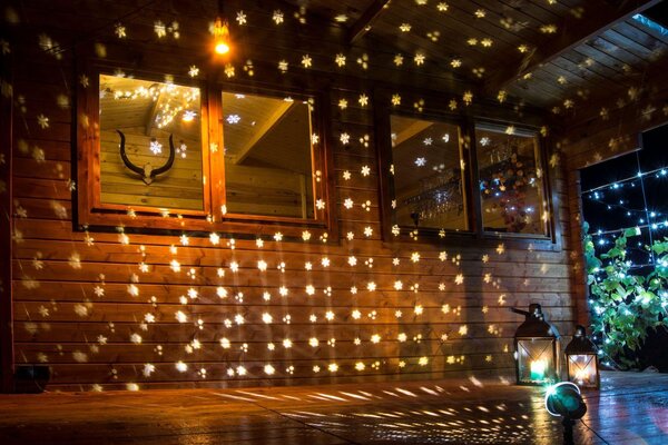 Proiettore LED con motivi a fiocco di neve e timer Murale di illuminazione della casa