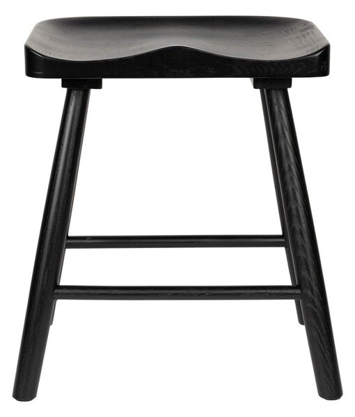 Sgabello nero in rovere massiccio Vander – White Label