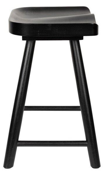 Sgabello nero in rovere massiccio Vander – White Label