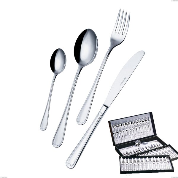 Servizio di posate 113 pezzi in astuccio regalo coltello economico Euro, 18/10 (AISI304), spessore 2,00 mm