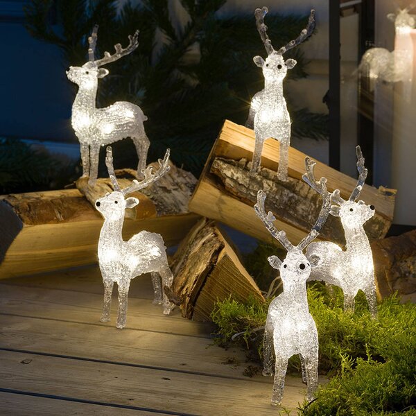 Konstsmide Christmas Figure luminose LED renne da esterni, set 5x