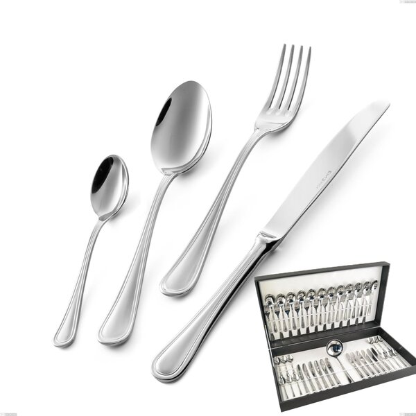 Servizio di posate 75 pezzi in astuccio regalo coltello economico Impero, ACCIAIO INOX 18.10(AISI304), spessore 2.5 MM