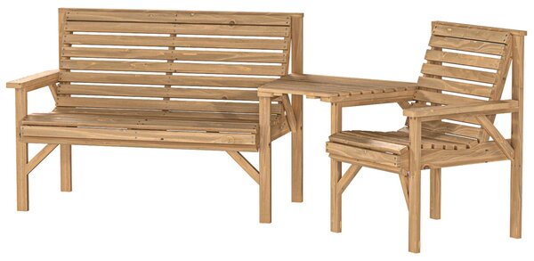 Set di 3 sedie da giardino Outsunny, set di mobili da balcone con foro per ombrellone