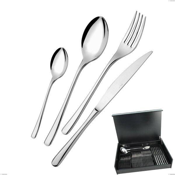 Servizio di posate 51 pezzi in astuccio di legno Opera, Acciaio inox 18/10 (AISI304), spessore 5.00 mm