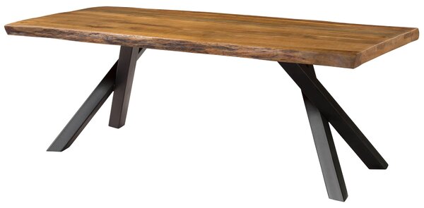 MASSIVMOEBEL24 | Tavolo da pranzo in legno di mango 240x100x76 laccato naturale / gambe ad A antracite matt FREEFORM 5