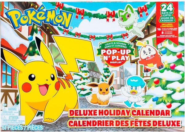 Jazwares Calendario dell'Avvento Deluxe Pokémon 2024 Versione Figure da Battaglia En/fr Taglia Unica