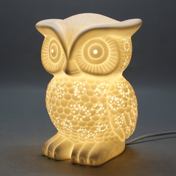 ONLI - Lampada da tavolo PORCELLANA 1xE14/6W/230V 25 cm gufo