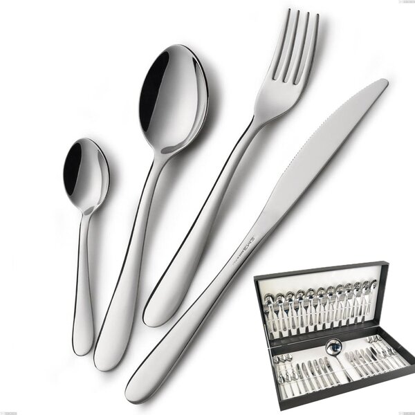 Servizio di posate 75 pezzi in astuccio regalo coltello economico Segno, Acciaio inox 18/10 (AISI304), spessore 1.8 mm