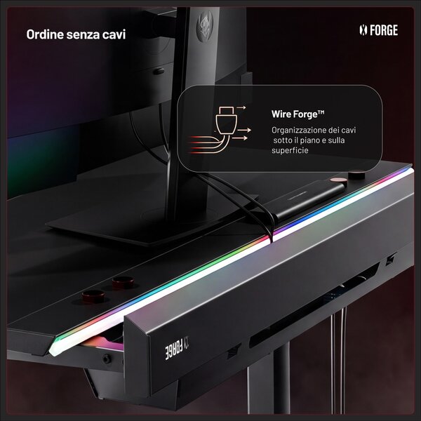 Scrivania gaming elettrica nera Diablo X-Forge 1200