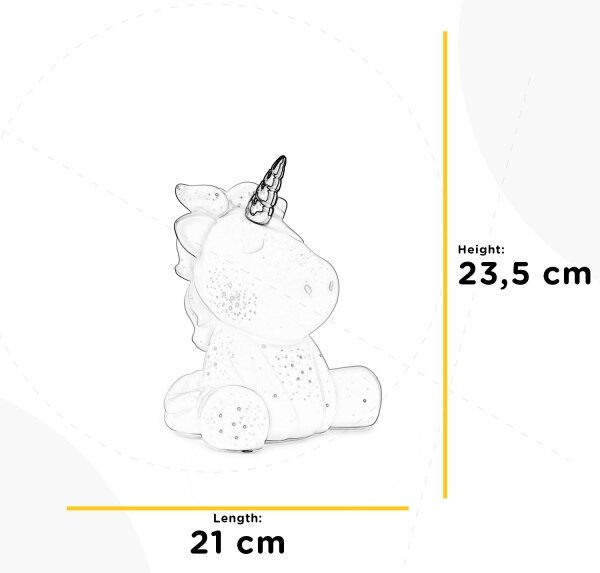 ONLI - Lampada da tavolo PORCELLANA 1xE14/6W/230V 23,5 cm unicorno