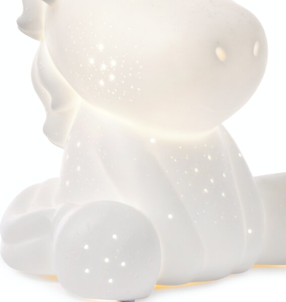 ONLI - Lampada da tavolo PORCELLANA 1xE14/6W/230V 23,5 cm unicorno