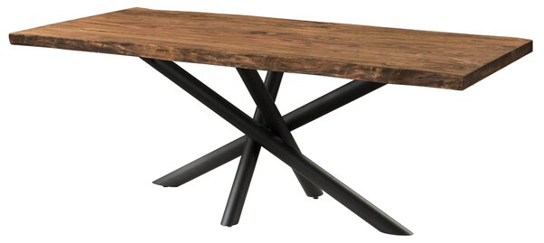 MASSIVMOEBEL24 | Tavolo da pranzo in legno di sheesham 200x100x76 verniciato naturale / gambe mikado antracite matt FREEFORM 5