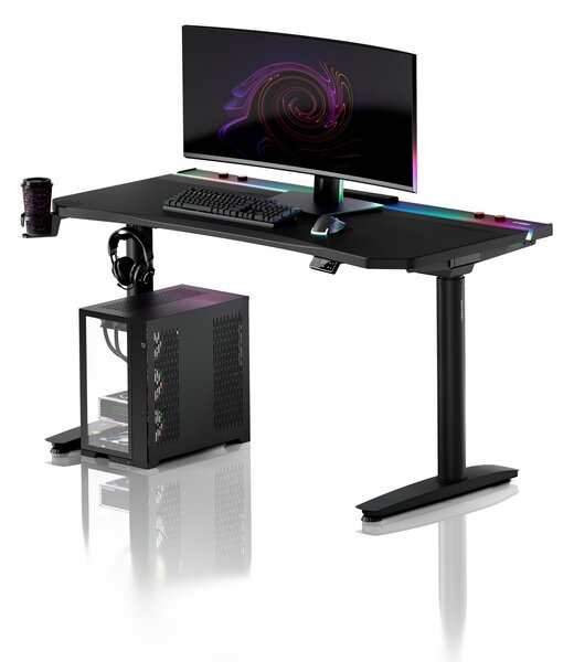 Scrivania gaming elettrica nera Diablo X-Forge 1400