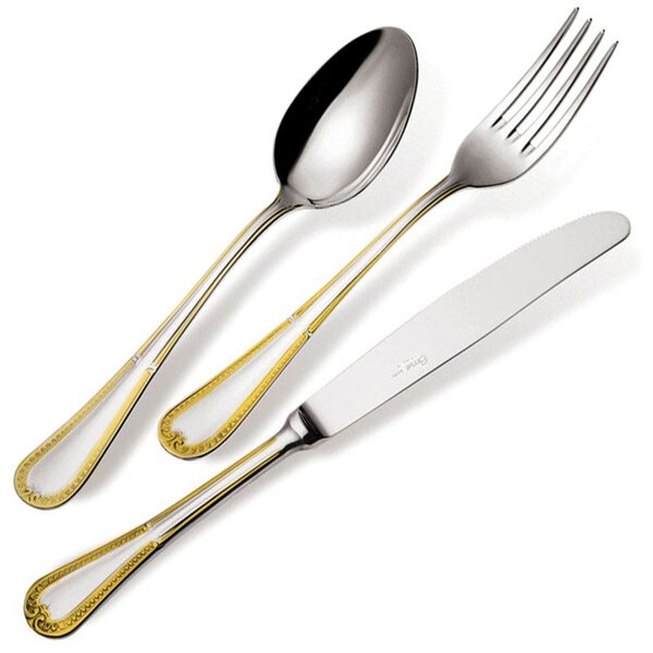 Servizio Posate FIRENZE ORO 49 pezzi acciaio inox 1810 lucidato a specchio spessore 2.5 mm in astuccio regalo EME