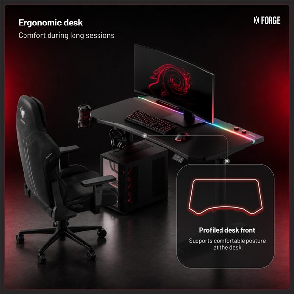 Scrivania gaming elettrica nera Diablo X-Forge 1400
