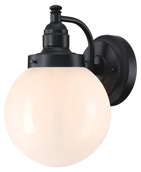 Applique da esterno Eddystone a sfera opalina a una luce