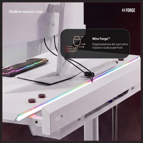 Scrivania gaming elettrica bianca Diablo X-Forge 1200