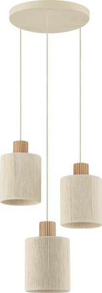 Brilliant - Lampadario su cavo ARLO, 3xE27/20W/230V, diam. 40 cm, color crema