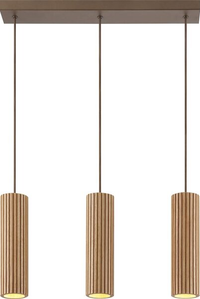 Brilliant - Lampadario a sospensione con cavo LAKEWOOD 3xGU10/10W/230V marrone