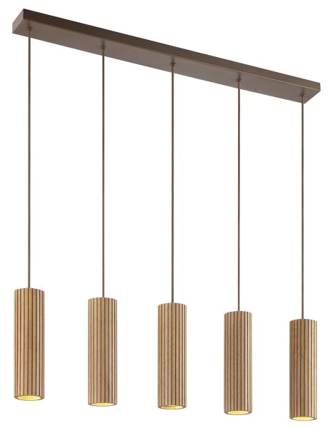 Brilliant - Lampadario a sospensione con cavo LAKEWOOD 5xGU10/10W/230V marrone