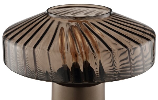 Brilliant - Lampada da tavolo LYN 1xE27/20W/230V marrone/marrone fumé
