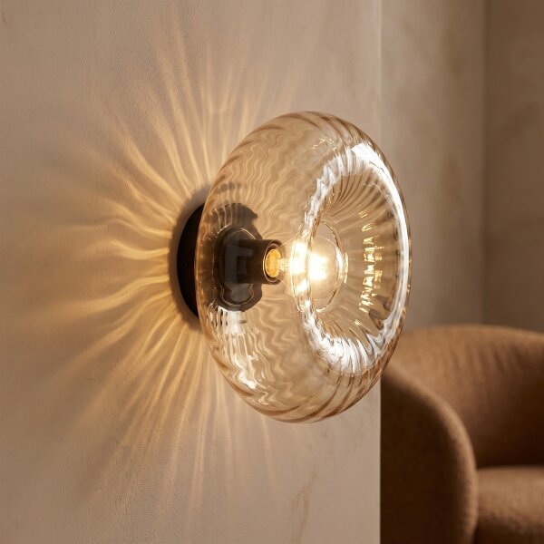 Brilliant - Lampada da parete NEVIL 1xE27/20W/230V nero/beige fumé
