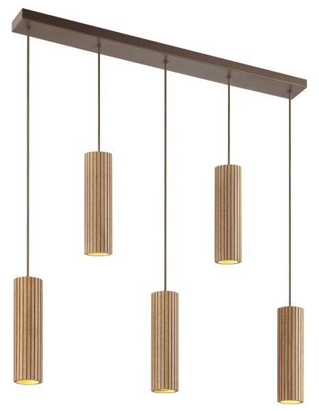 Brilliant - Lampadario a sospensione con cavo LAKEWOOD 5xGU10/10W/230V marrone