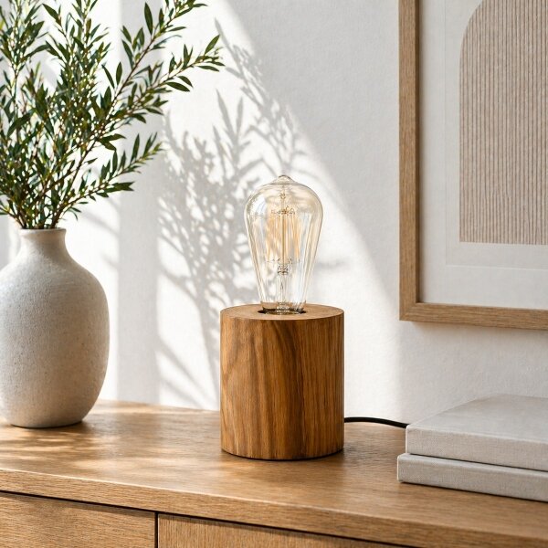 Brilliant - Lampada da tavolo WOODRA 1xE27/20W/230V pino